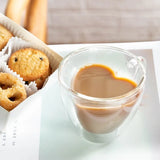 Heart-Shaped Glass Mug – Romantic Double-Layer Insulated Cup for Coffee & Tea