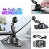 Clip universal para rejilla de ventilación de coche con cabezal esférico de 17 mm: soporte seguro para todos los teléfonos inteligentes