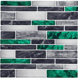10pcs Flat Marble Mosaic Tile Stickers - Waterproof Peel & Stick Wall Decals for Kitchen & Bathroom