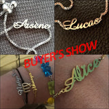 Custom Name Bracelet for Women & Kids - Adjustable Stainless Steel Personalized Jewelry