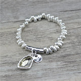 Adjustable Crystal Heart Charm Bracelet for Women