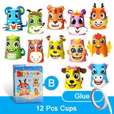 Kit de 12 manualidades con vasos de papel 3D hechos a mano: ¡juego de arte divertido y educativo para niños!
