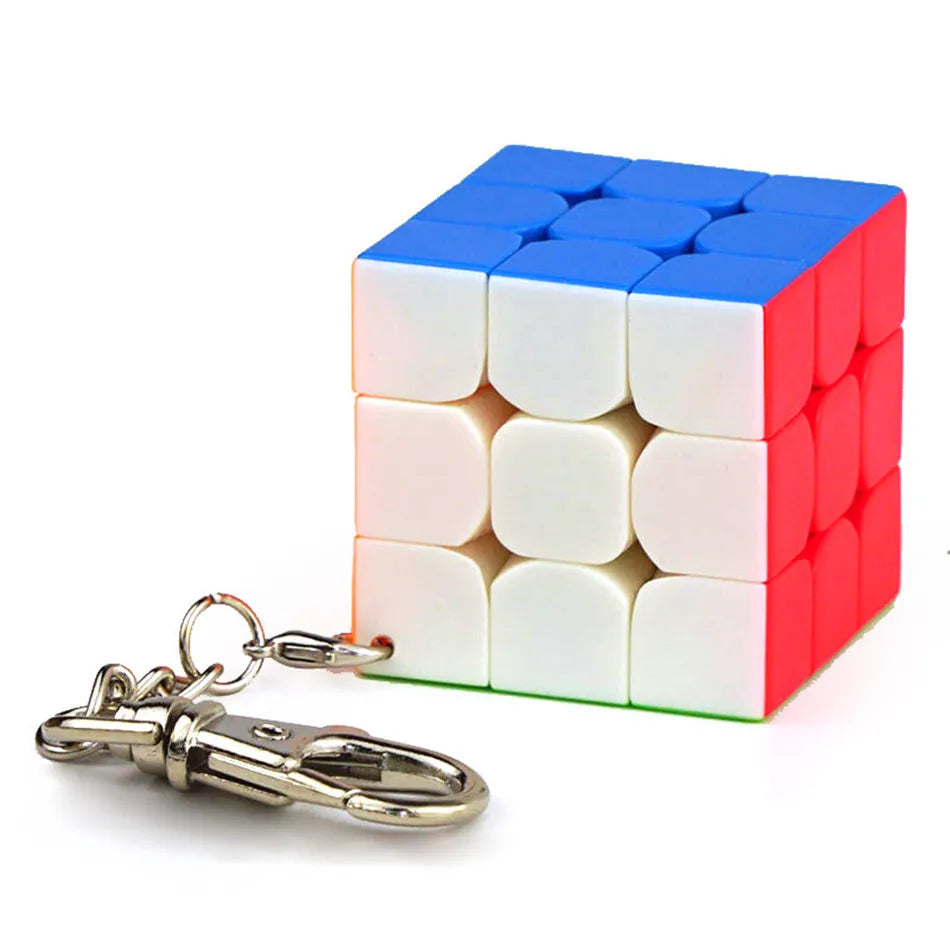 Llavero con cubo mágico MoYu Mini 3x3: juguete de rompecabezas profesional y llavero educativo