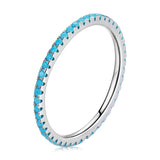 Platinum-Plated CZ Eternity Ring – 925 Sterling Silver Stackable Band
