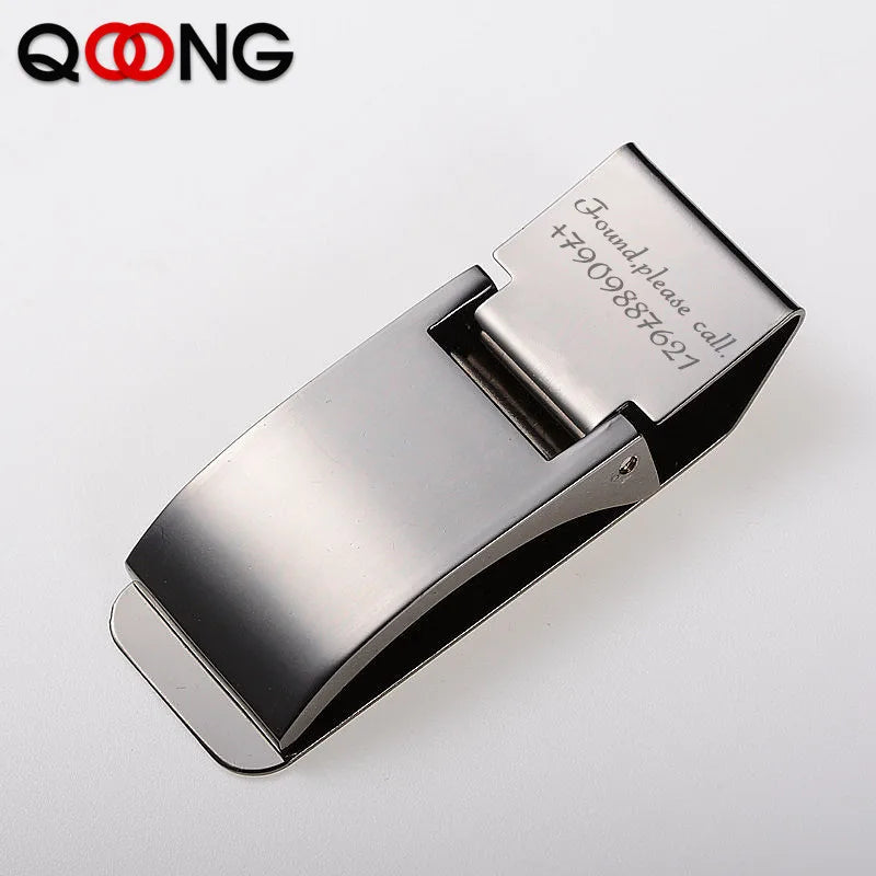 Custom Engraved Stainless Steel Money Clip – Slim Metal Card & Cash Holder