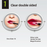 Adjustable Wall-Mounted LED Makeup Mirror with Multiple Magnifications