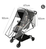 Funda impermeable de EVA para cochecito de bebé, con cremallera, protección transparente contra el viento y el polvo para cochecitos