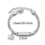 Custom Engraved Couple Name Bracelet – Romantic Stainless Steel Link Design
