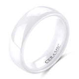 Anillo minimalista de cerámica blanca: elegante alianza de boda y compromiso para hombres y mujeres