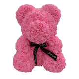 Osito de peluche rosa de 40 cm: regalo de flores artificiales hecho a mano para San Valentín, bodas y cumpleaños
