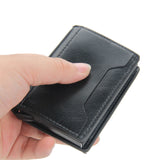 Slim RFID-Blocking Leather Wallet for Men – Compact Trifold Card Holder with Cash Pocket