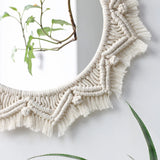 ✨ Espejo de pared decorativo de macramé bohemio: elegante detalle decorativo para el hogar ✨