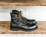 Men’s Mid-Calf Genuine Leather Motorcycle Boots – Heavy-Duty Lace-Up Riding Footwear
