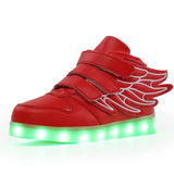 Kids' LED Light-Up Wing Sneakers – USB Rechargeable Luminous Shoes for Boys & Girls (Ages 3–12)