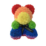 Osito de peluche rosa de 40 cm: regalo de flores artificiales hecho a mano para San Valentín, bodas y cumpleaños