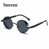 Metal Steampunk Round Sunglasses – Vintage Designer Shades for Men & Women