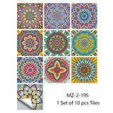 Mandala Crystal Hard Film Tiles Wall Stickers – Waterproof PVC Peel & Stick Decals for Kitchen, Bathroom, and Home Decor
