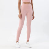 Women's High-Waist Nylon Yoga Leggings with Hidden Pocket