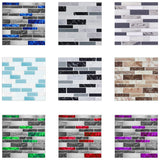 10pcs Flat Marble Mosaic Tile Stickers - Waterproof Peel & Stick Wall Decals for Kitchen & Bathroom