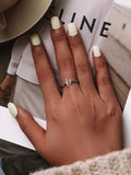 Elegante alianza de boda de plata de ley 925: anillo geométrico minimalista para mujer