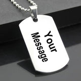 Custom Engraved Stainless Steel Dog Tag – Personalized Military Pendant with Chain