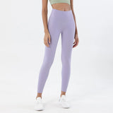 Women's High-Waist Nylon Yoga Leggings with Hidden Pocket