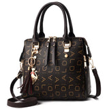 Stylish PU Leather Casual Tote Bag with Tassel Decoration for Women