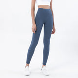 Women's High-Waist Nylon Yoga Leggings with Hidden Pocket