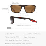 Gafas de sol polarizadas TR90 ultraligeras KDEAM: gafas deportivas rectangulares con protección UV400 para hombres y mujeres