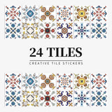 Pegatinas de PVC para azulejos, 24 unidades: fáciles de despegar y pegar para superficies lisas, decoración del hogar para paredes, pisos y más