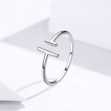 Elegante alianza de boda de plata de ley 925: anillo geométrico minimalista para mujer