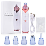Rechargeable Blackhead Remover Vacuum with 5 Suction Heads & Adjustable Power Levels