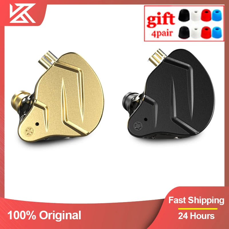 Auriculares intrauditivos híbridos con controladores 1BA + 1DD, conexión por cable de 3,5 mm, diseño de metal y micrófono para sonido HiFi