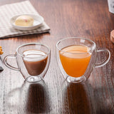 Heart-Shaped Glass Mug – Romantic Double-Layer Insulated Cup for Coffee & Tea