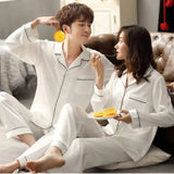 Men’s Solid Color Full Sleeve Pajama Set with Elastic Waist – Comfortable Loungewear for All Seasons