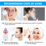 Rechargeable Blackhead Remover Vacuum with 5 Suction Heads & Adjustable Power Levels