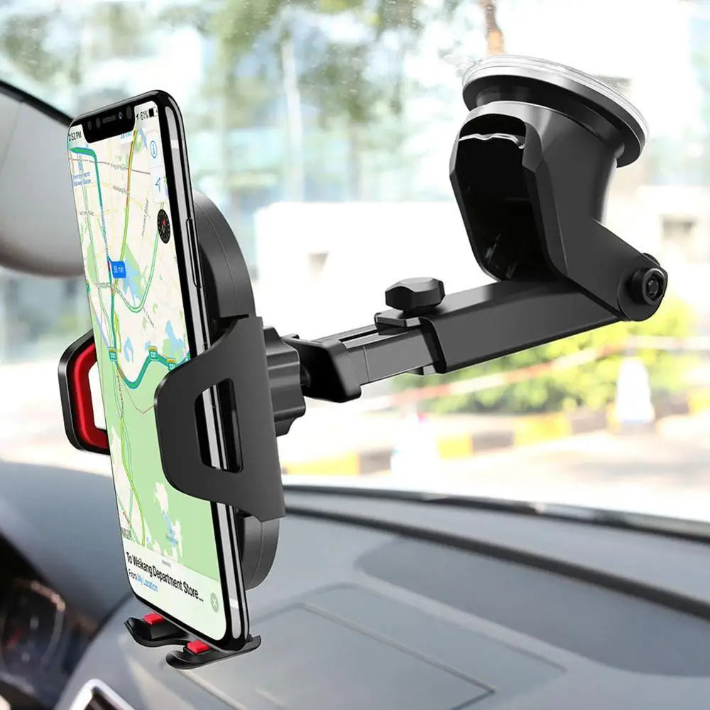 Soporte universal para teléfono de coche con expansión por gravedad: montaje en salpicadero y parabrisas, diseño lavable con diseño de piedra