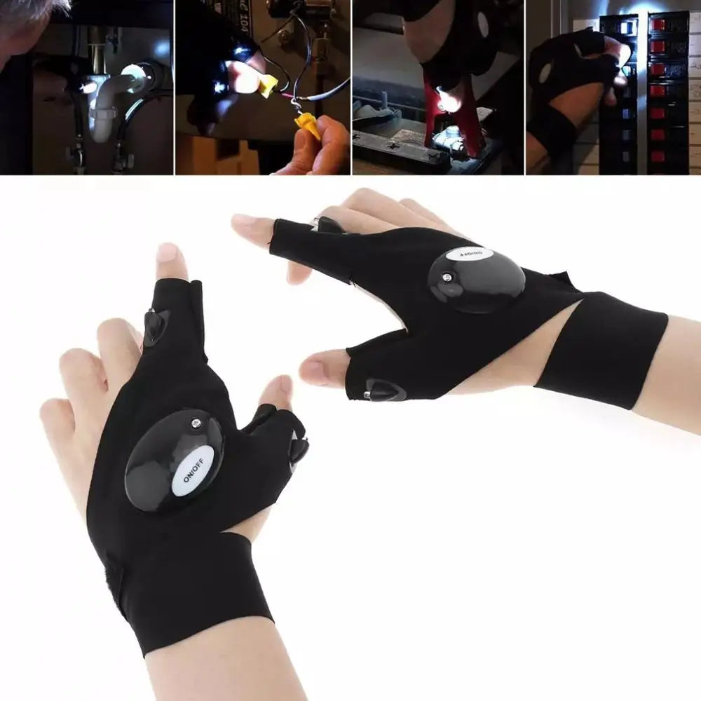 Guantes con linterna LED: iluminación con manos libres para reparaciones, pesca y aventuras al aire libre