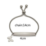 Custom Engraved Couple Name Bracelet – Romantic Stainless Steel Link Design