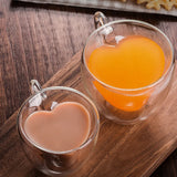 Heart-Shaped Glass Mug – Romantic Double-Layer Insulated Cup for Coffee & Tea