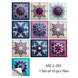 Mandala Crystal Hard Film Tiles Wall Stickers – Waterproof PVC Peel & Stick Decals for Kitchen, Bathroom, and Home Decor