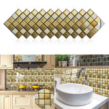 10pcs Flat Marble Mosaic Tile Stickers - Waterproof Peel & Stick Wall Decals for Kitchen & Bathroom