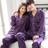 Men’s Solid Color Full Sleeve Pajama Set with Elastic Waist – Comfortable Loungewear for All Seasons