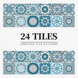 Juego de 24 pegatinas de azulejos de colores claros para pared, papel tapiz para renovación del hogar, cocina, baño, impermeables, autoadhesivas