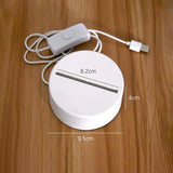 3D LED Night Light with Acrylic Illusion Panel – Warm White Bedside Lamp for Kids & Home Decor