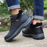Men's Winter Snow Boots – Warm Plush Lined Leather Boots with Lace-Up Closure