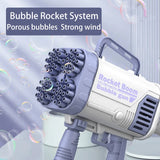 LED Rechargeable No-Spill Bubble Gun for Kids – Long Shape, Non-Toxic Automatic Blower Toy