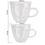 Heart-Shaped Glass Mug – Romantic Double-Layer Insulated Cup for Coffee & Tea