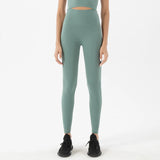 Women's High-Waist Nylon Yoga Leggings with Hidden Pocket