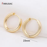 Trendy Gold Plated Hoop Earrings for Women – Classic Round Circle Design